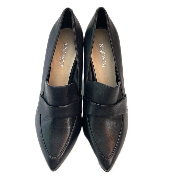 NINE WEST BLACK POINTED TOE HEELS - Picture 2 of 9